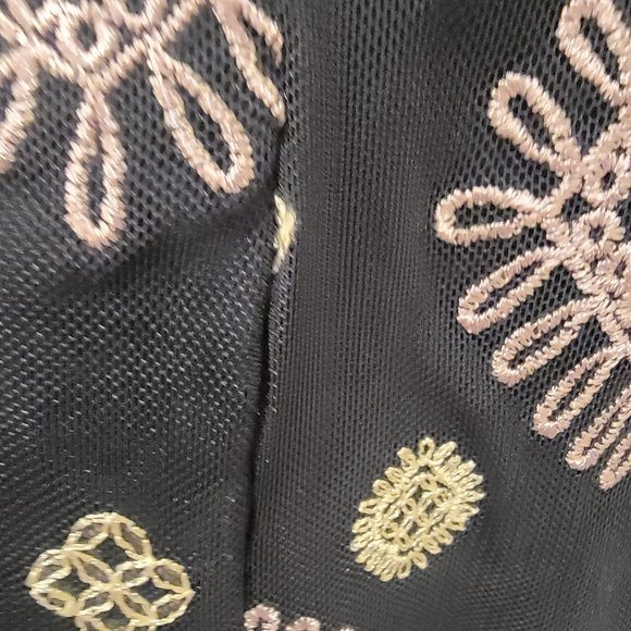 Alfani Berry Bliss Night Sky Sheath Dress Size 6P Blue Embroidered Asymmetrical - Picture 7 of 7